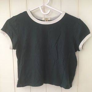 Forever 21 Dark Green Cropped Tee